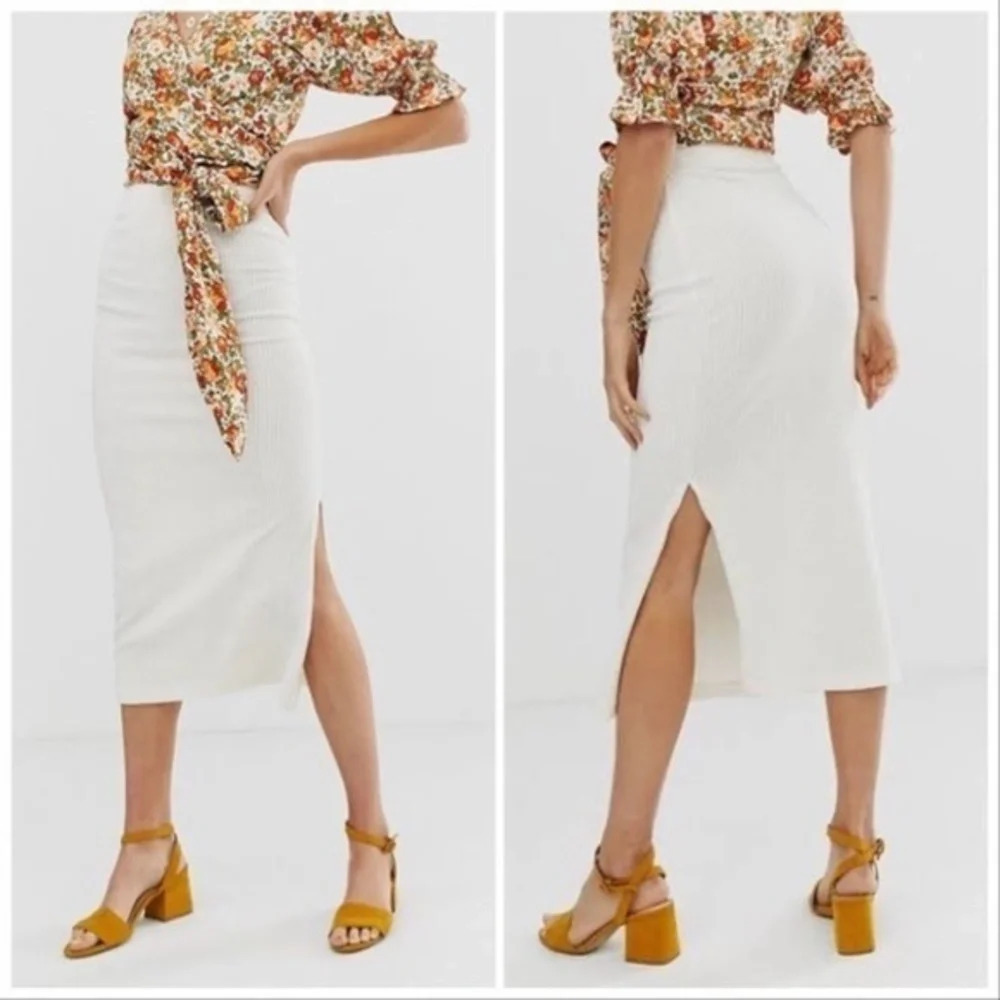 Free People Ribbed Midi Skirt XS